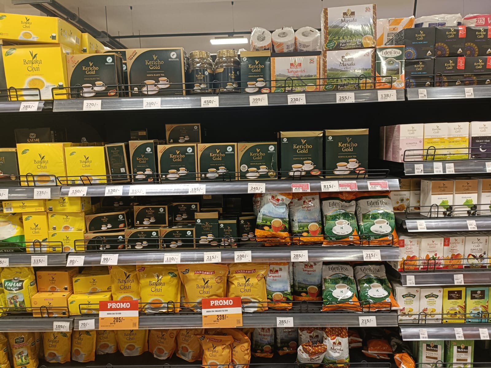 Tea on a supermarket in the city of Nairobi